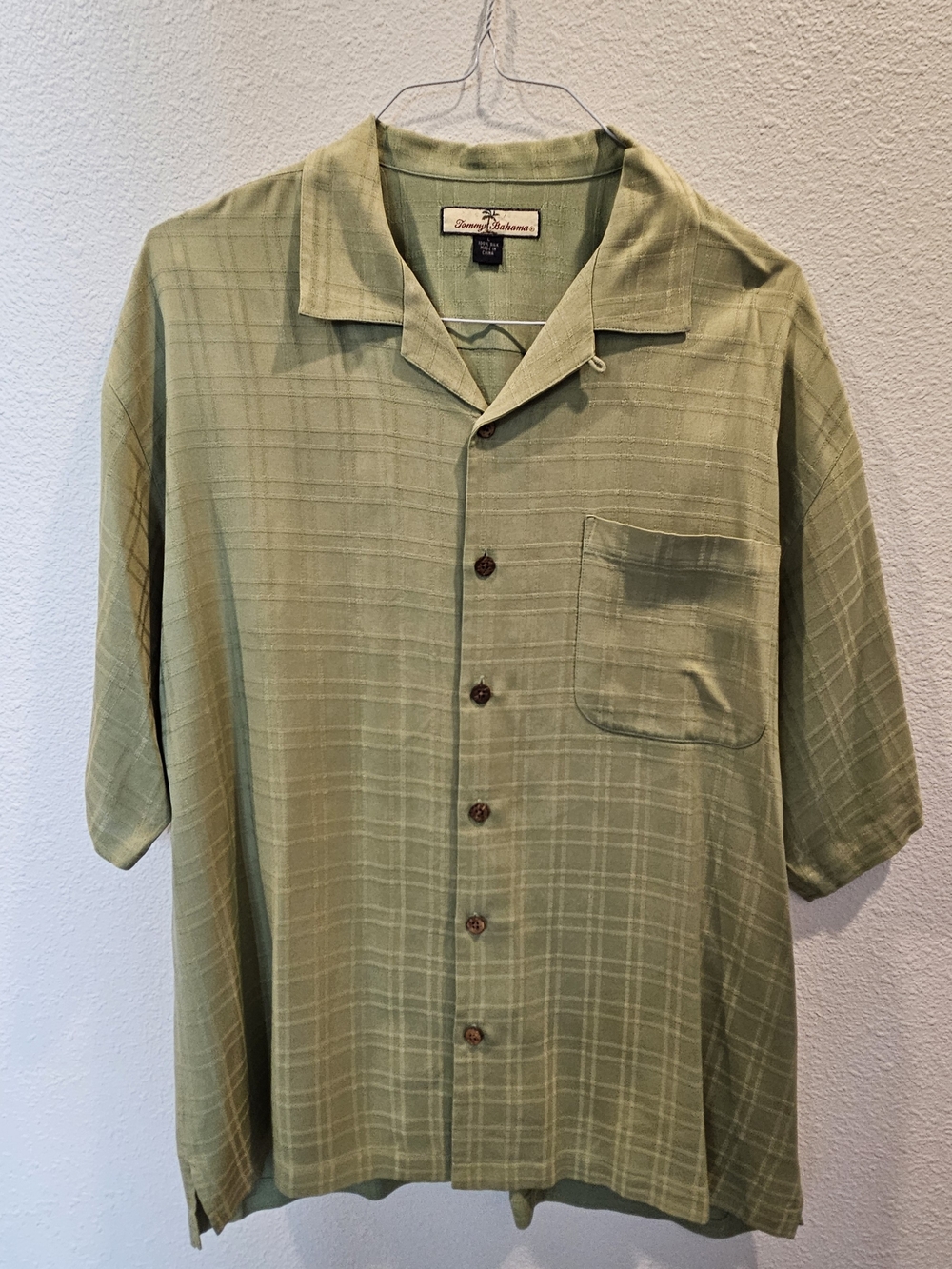 Tommy Bahama Green Short-Sleeve Green Camp Shirt Size Large